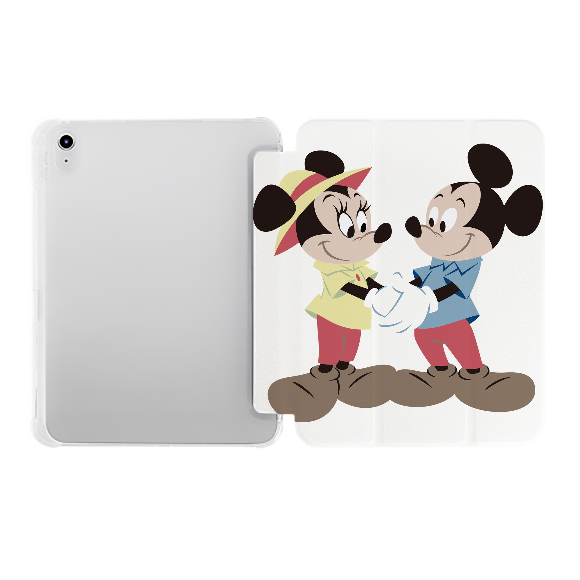 （画像用） ミッキーマウス Mickey Mouse IPad ケース ペン収納付き 三つ折りスタンド PUレザー×シリコン 対応機種9.5/10.5/10.9インチ